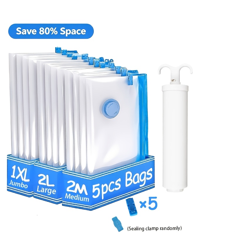 TEMU Set da 11 pezzi per la stagione del a scuola, nuovo set di contenitori di grande capacit� - sacchetti sottovuoto da 2m, 2L, 1XL, 5 clip di