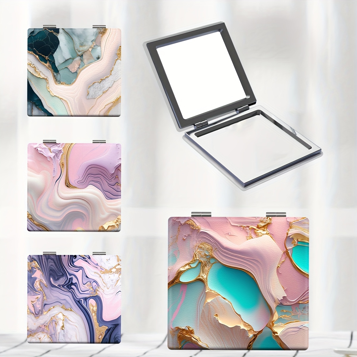 

1pc Portable Pocket Makeup Mirror, Foldable Hd Stylish Small Mirror, Outdoor Personal Care Supplies, Small Mirror Gift