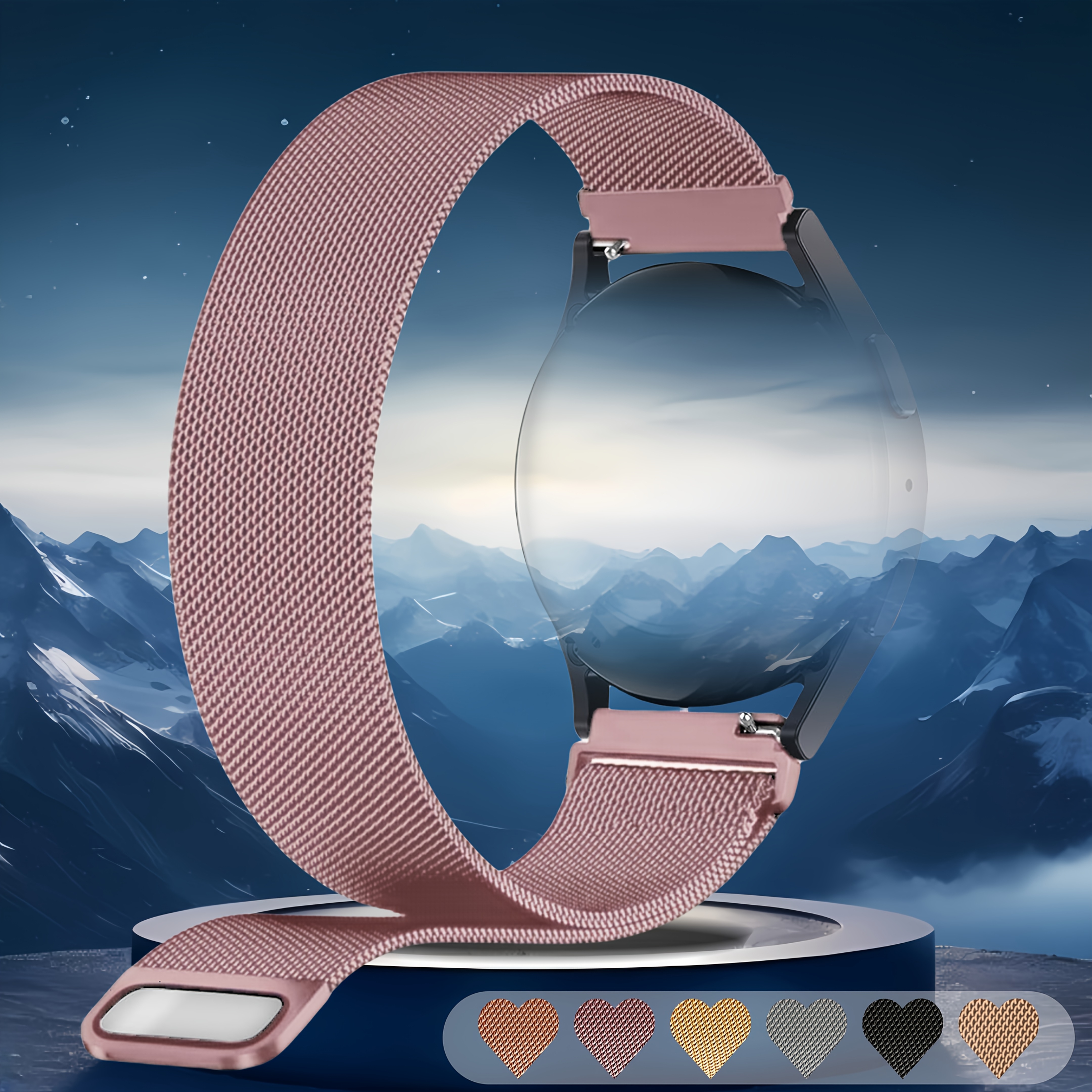 Image of 1pack Metal Bands Compatible With Galaxy Watch 7 6 5 4 Band 40mm 44mm, Galaxy Watch 5 Pro 45mm/watch 6 4 Classic 42mm 46mm 43mm 47mm/ 2, 20mm Stainless Steel Wristbands For Women Men