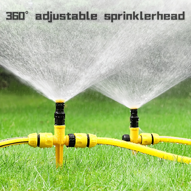 3 sets of 15 plastic quick connect garden irrigation hose accessories 360 lawn rotating sprinkler no electricity required for watering suitable for flowers lawns agricultural production vegetable and fruit gardens garden plants including multiple pipe connectors adjustable nozzle opening Product details 0