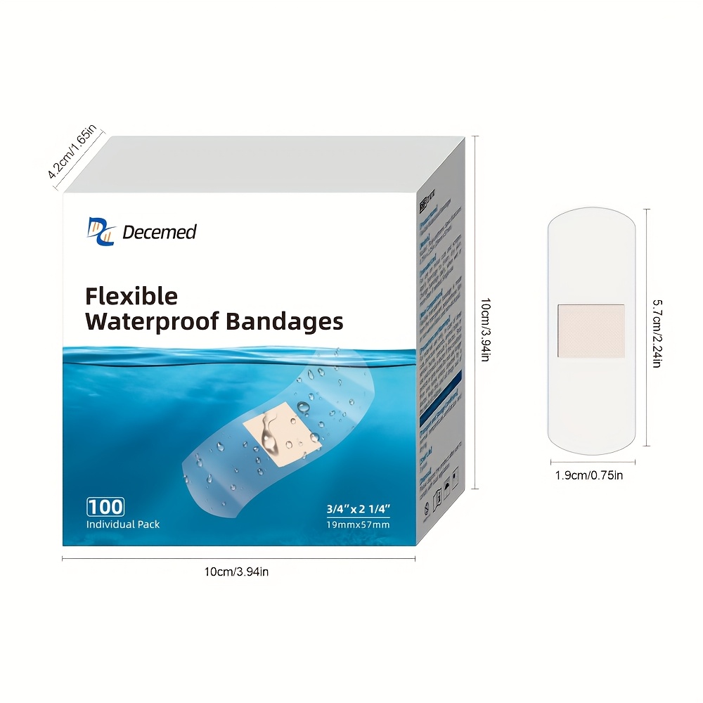 Flexible Waterproof Bandages, Adhesive Bandages, Wound Care & First Aid Kit for Minor Cuts, Scrapes, Ideal for Home, Car, Travel, Camping And Outdoor Emergencies, 100pcs