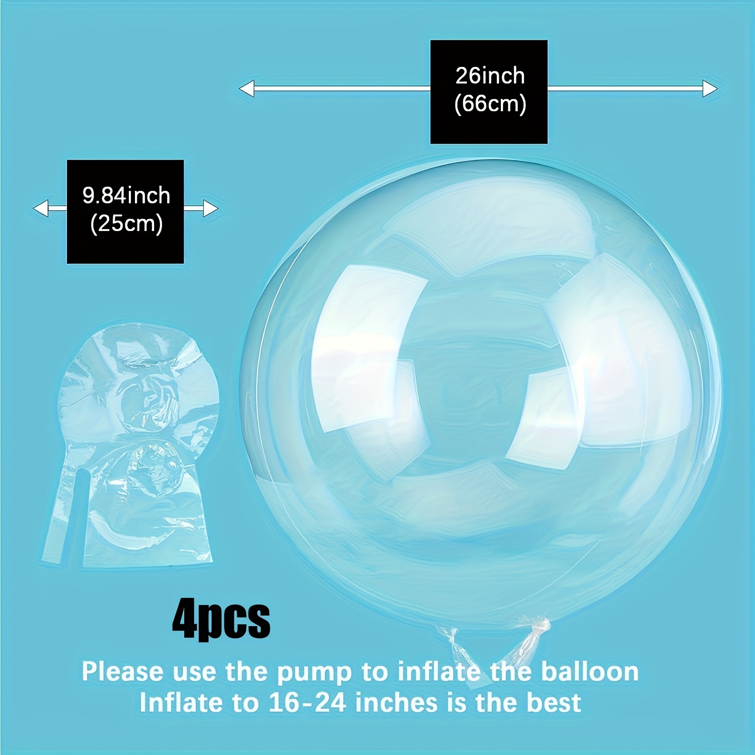 Image of 4pcs Giant Transparent Double-port Balloon Set, Camping-themed Party Decorations, Graduation Bridal Gift, Party Backdrop Decor, Wedding And Birthday Party Decoration Supplies