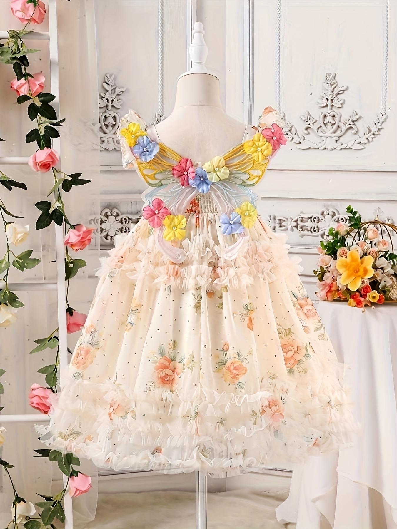 strapless open back dress EVERYDAY PRINCESS | Butterfly Dress for Girls