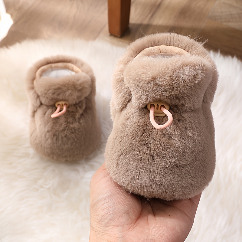 Image of Girls' First Steps Shoes, Handheld Baby Shoes, Autumn/winter Children's Shoes And Socks, 3-12 Months Baby Shoes For Boys And Girls, 0-1 Year Soft-soled Shoes, Plush-lined Thickened Warm Shoes