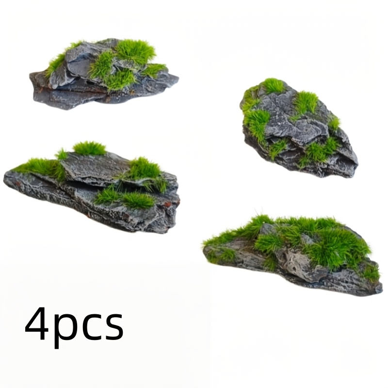 Image of 4pcs Set Of Simulated Irregularly Shaped Rocks - Miniature Landscape Forest Scenery Stones, Outdoor Courtyard Decorative , Handmade Diy Miniature Scene Props, Random Shapes With
