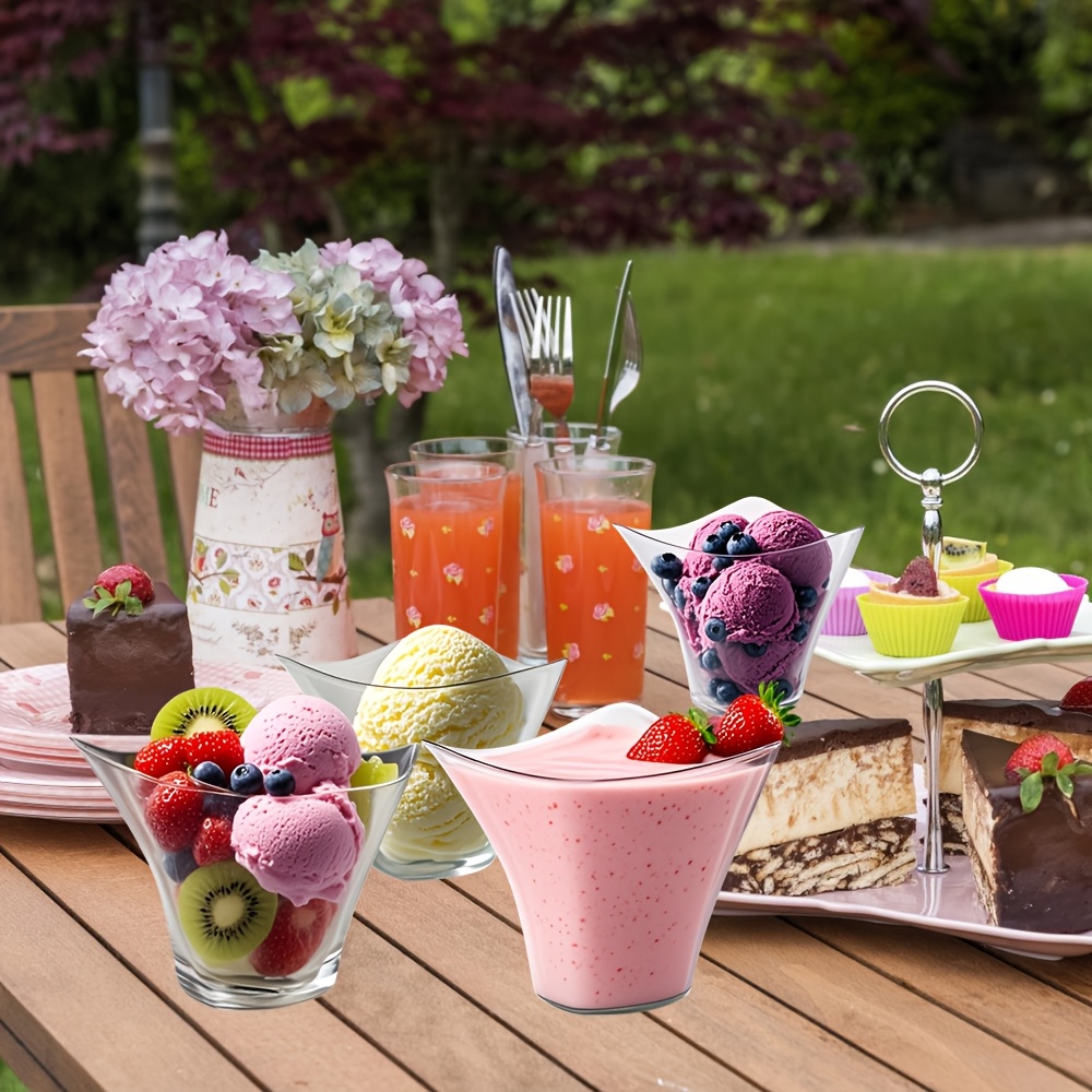 Dessert Cups 50 Stuks Dessertbekers Van Kunststof, 160 Ml Dessertschaalset, Met 50 Soeplepels, Doe-het-zelf Dessertkommen Van Plastic, Herbruikbaar