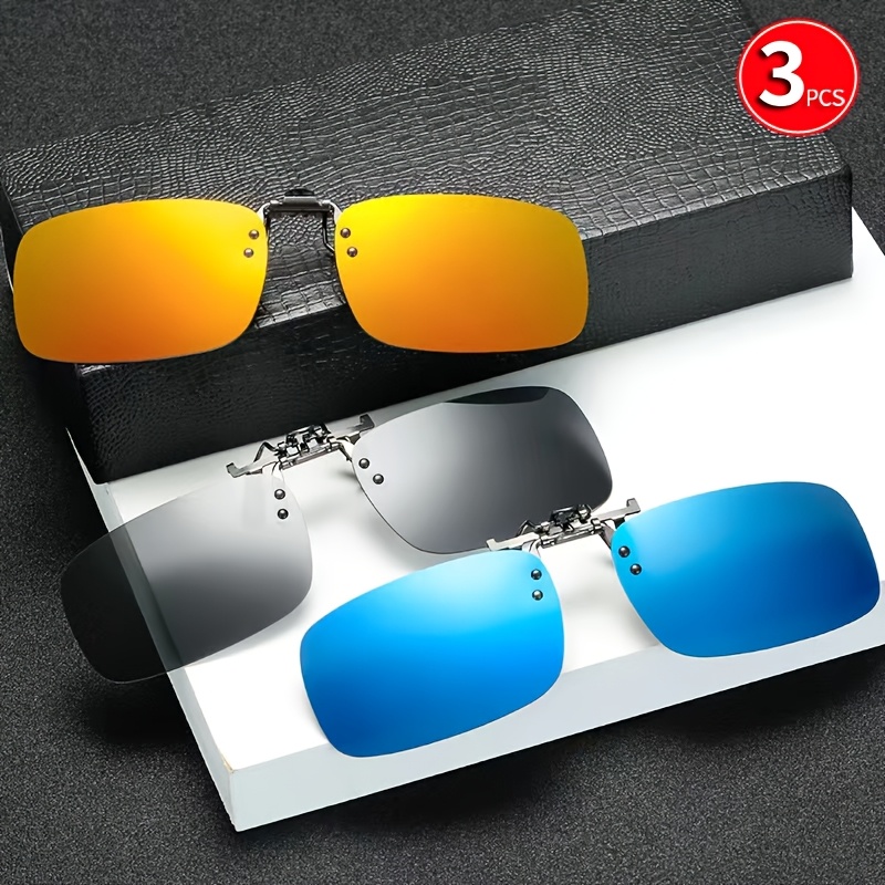 3 pack rectangle glasses clip on fashion glasses for men and women fit over glasses for party and driving perfect daily wear photo props and gift for birthday valentines day christmas