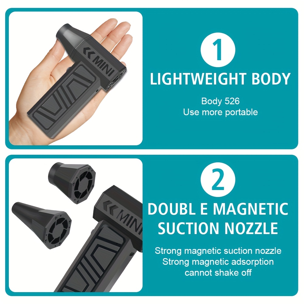   fan electric air duster 130k rpm   adjustable cordless blower for car snow dust cleaning portable type c fast charging tool Product details 3