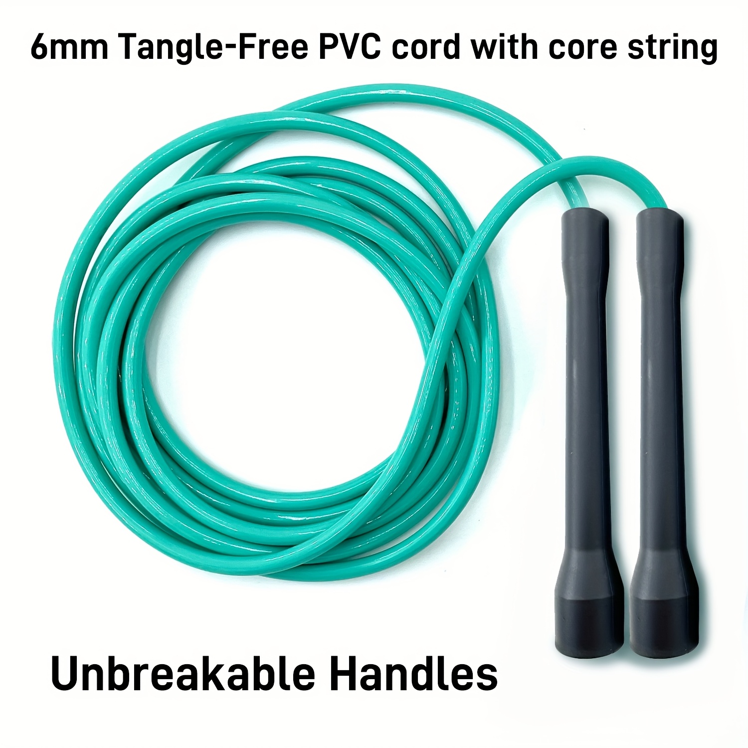 6mm PVC Heavy Jump Ropes for Fitness, MMA, Boxing, Muay Thai,  Indoor/Outdoor Adjustable Jump Rope with Unbreakable Handles  Non-Kinking PVC,