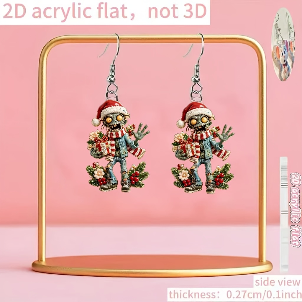 Novelty Skull Hugging Acrylic Drop Earrings for Women