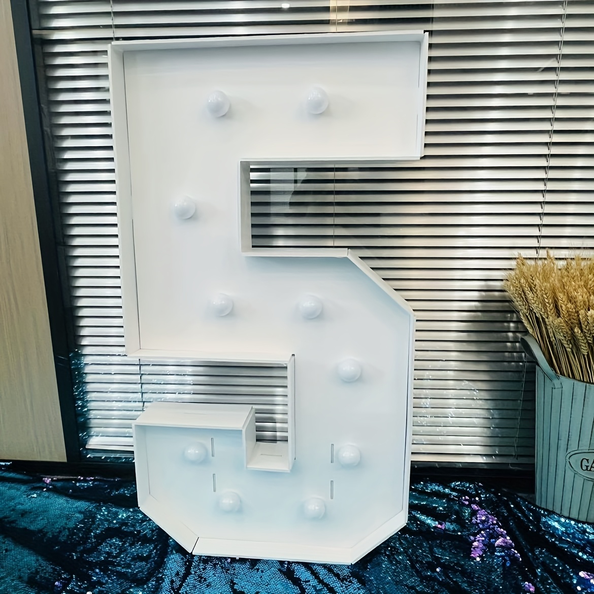TEMU 92cm/36inch Large 3d Kt Board Number Decorative Lights - /40+ For Birthdays, Anniversaries, Graduations & Festivals. Balloon-friendly Decor