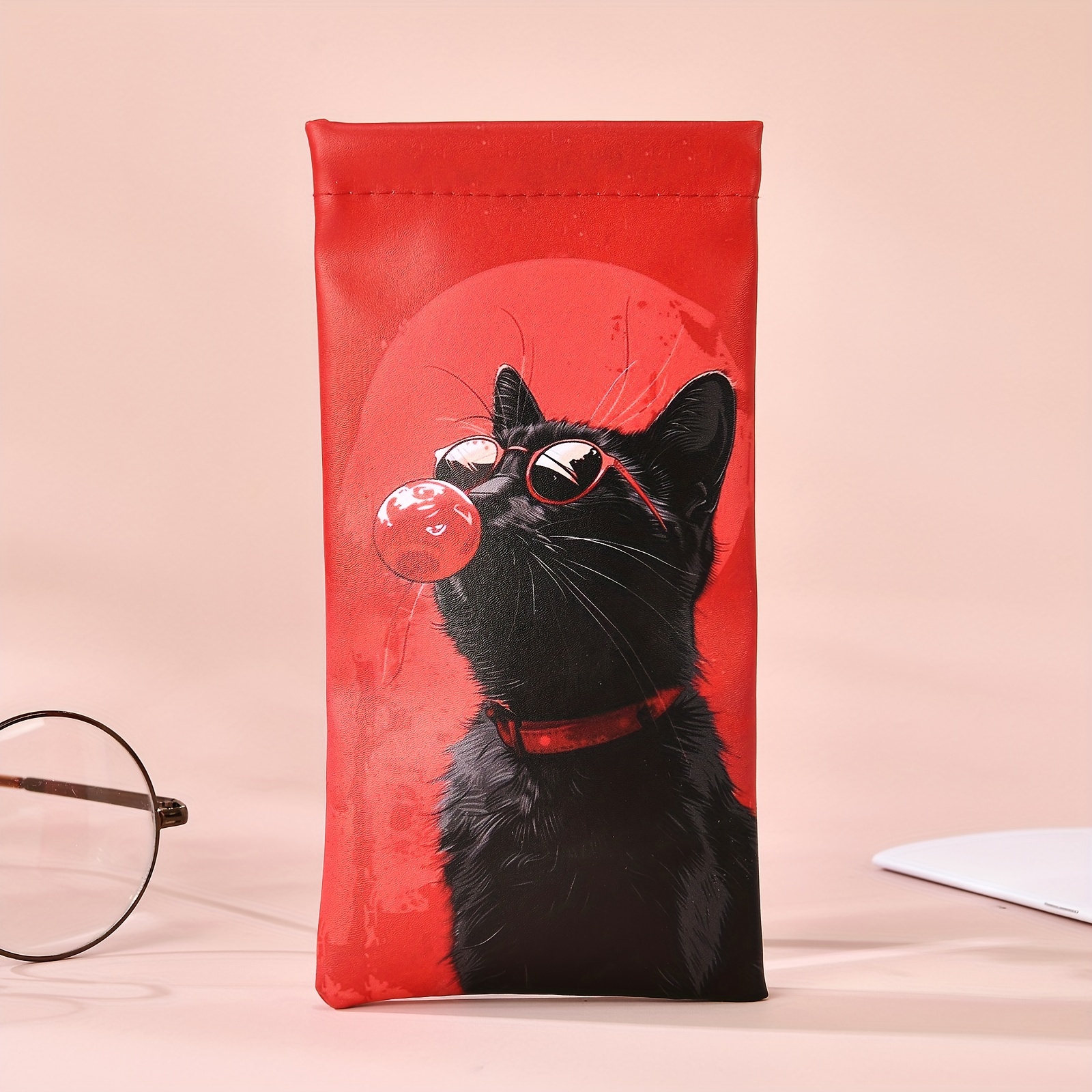 1pc, , Cool Printed Glasses Pouch With