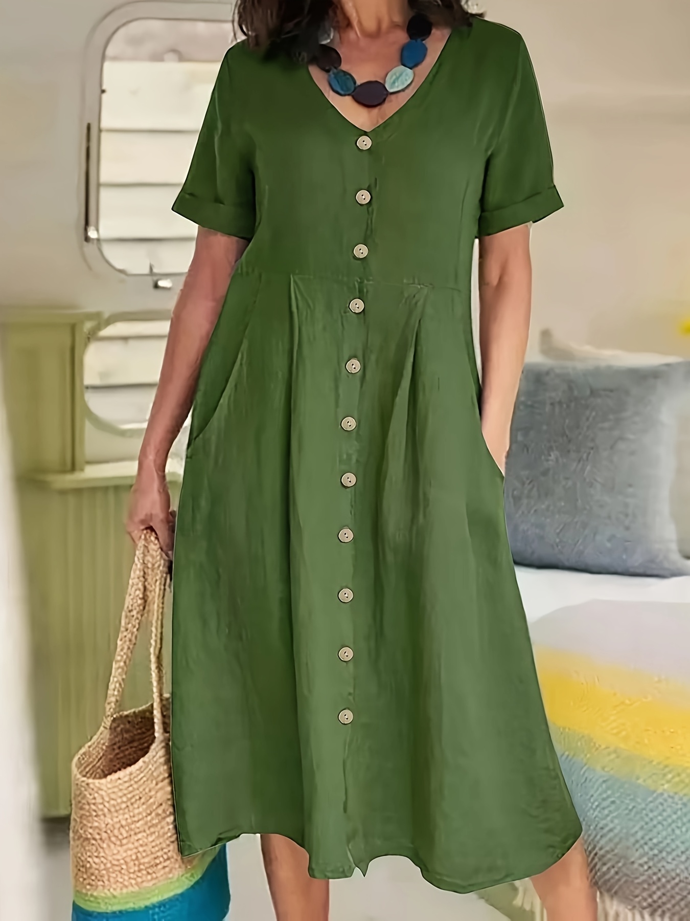 chinese dress ladies Papavero Linen Maxi Dress in Slate by Free Angel - Kindred Spirit