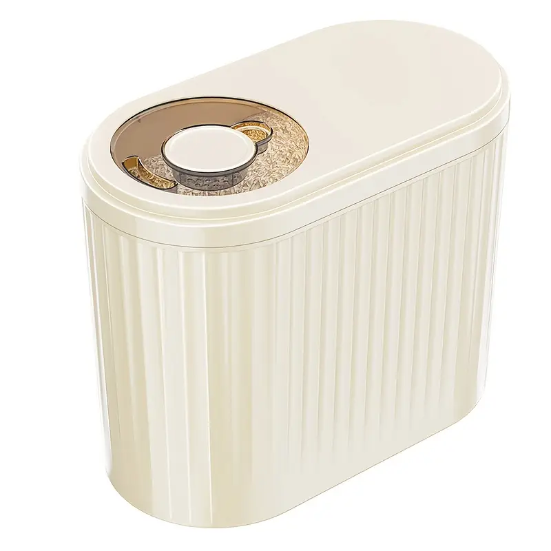 1pc modern plastic rice storage container with lid food grade airtight canister for rice suitable for storing rice sugar flour and pet food sealed rice keeper box basket bin and container for Product details 1
