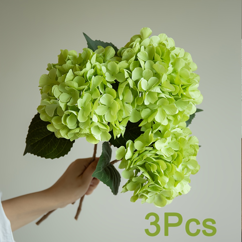 TEMU 3 stuks Kunstmatige Hortensia Bloemen, met Realistische Lange en Bladeren, Geschikt voor Bruiloft, Tafelstukken Buiten en Huisfeest Decoraties