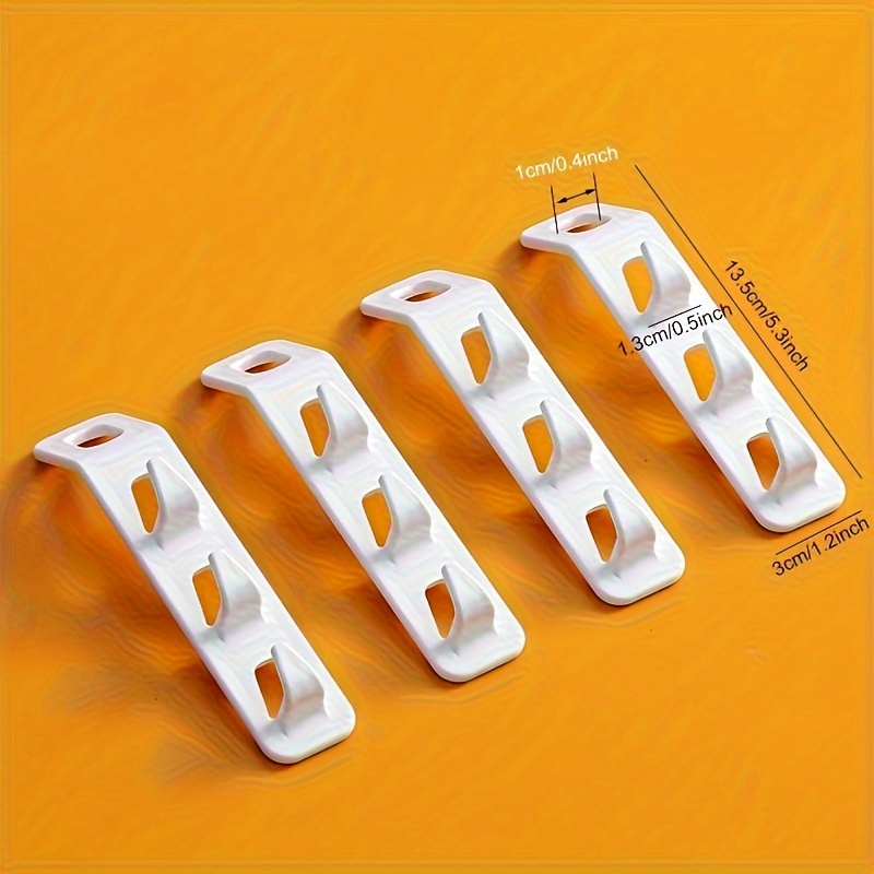 Image of 4pcs Space Saver Hanger Set - Heavy Duty Plastic Closet Organizer With 3 Hooks For Effortless Storage Of Clothes, Jeans, Pants, Shirts, Scarves, Sweaters & Coats - Wardrobe Must-have!, Utility Hooks