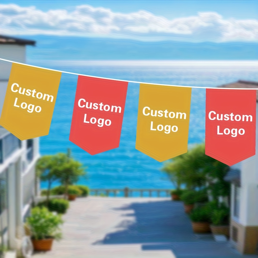 Image of Custom Diy Design For Logo Badges With Photos And Text Banners, Single-sided Printing, Including 20 Small Flags, For Event , School Parties, And Wedding Decorations