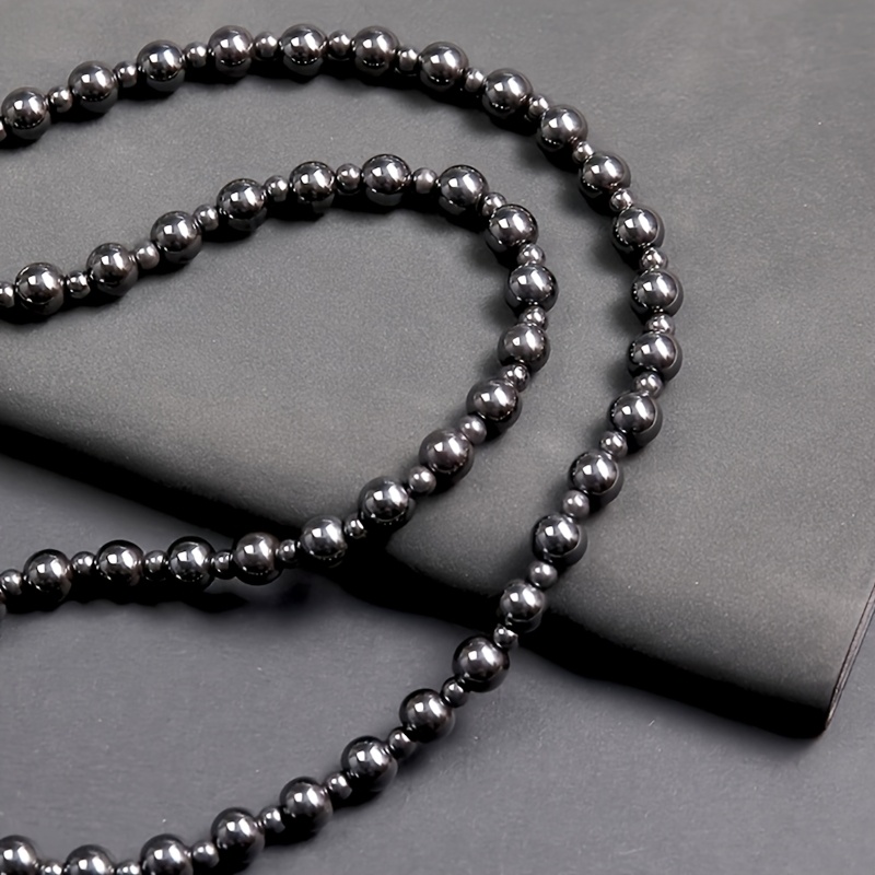 collier en   grise noire   à   de 8   + 4   | longueur de 54 cm/21,25 pouces | design   unisexe | bijoux en perles   pour   de   des diplômes, les fêtes et les festivals (thanksgiving/noël) Détails du produit 4