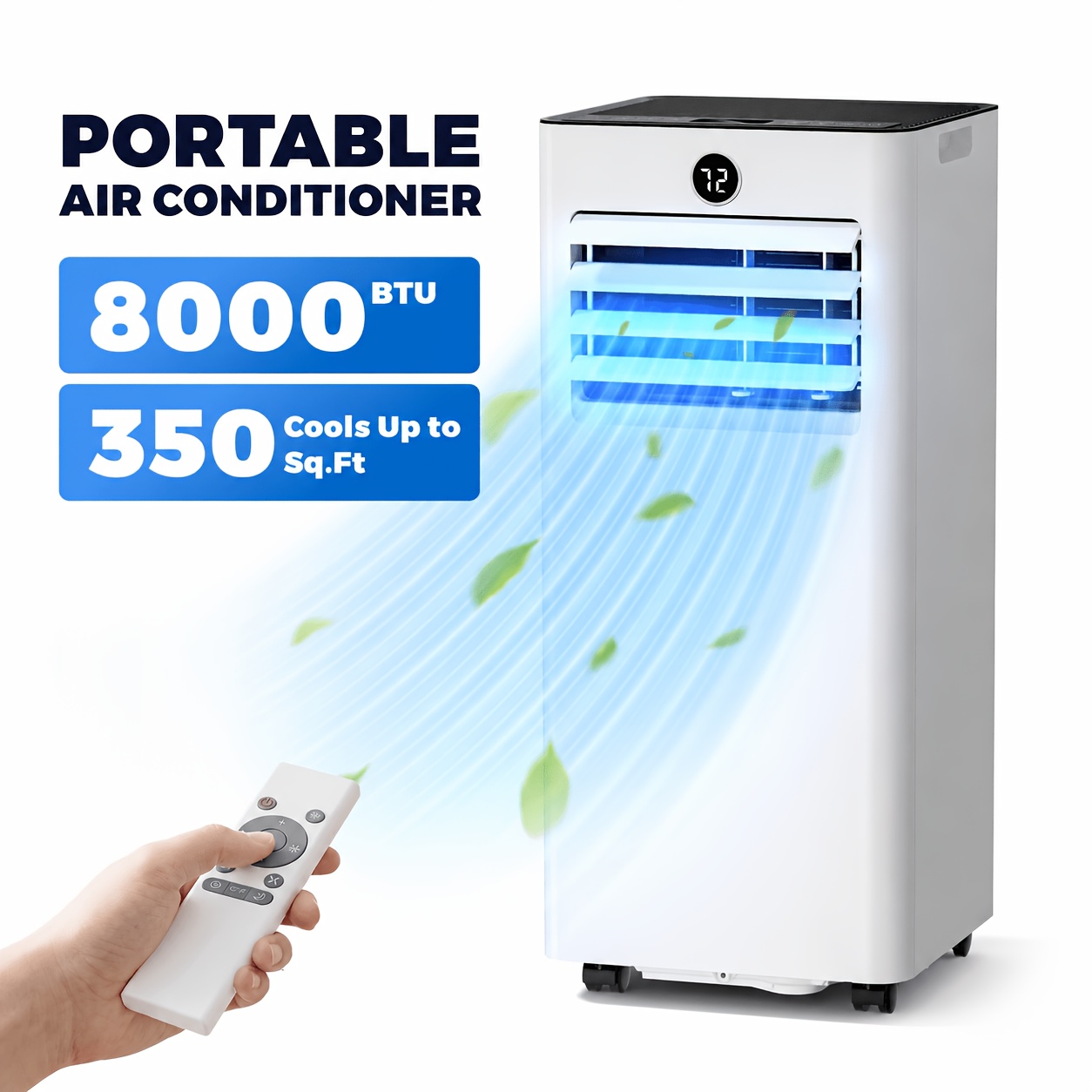 [Portable 3-In-1 AC] 8000/10000 BTU Portable Air C...