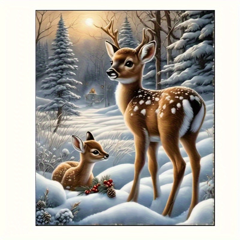 

Sparkling Deer 5d Diamond Painting Kit For Beginners - Round Diamond Art, Diy Relaxation Craft, Home Decor & Gift Set