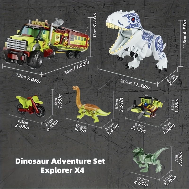 539pcs Building Blocks Dinosaur Expedition Team Set
