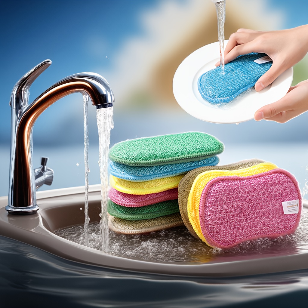 15pcs mixed colors cleaning sponge set multi purpose scrub pads cloth for kitchen bath dish 0