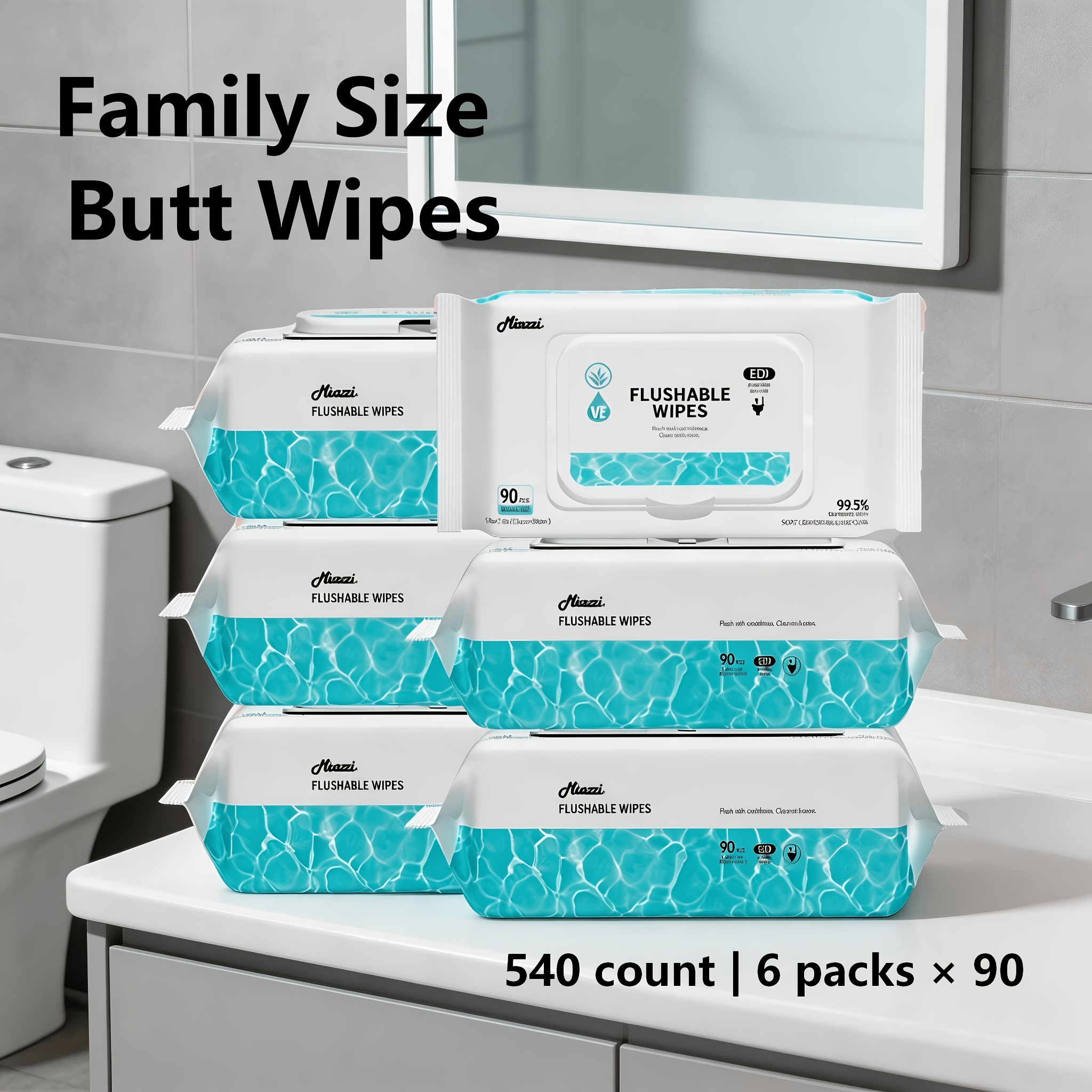 MIOSZZI Thickened Butt Wipes, Flushable Wet Wipes, XL Size Toilet Paper, No Alcohol, Quick-Dispersing, Unscented Toilet Wipes, Personal & Household Cleaning Wipes, Family Size, Local Warehouse - Image 8