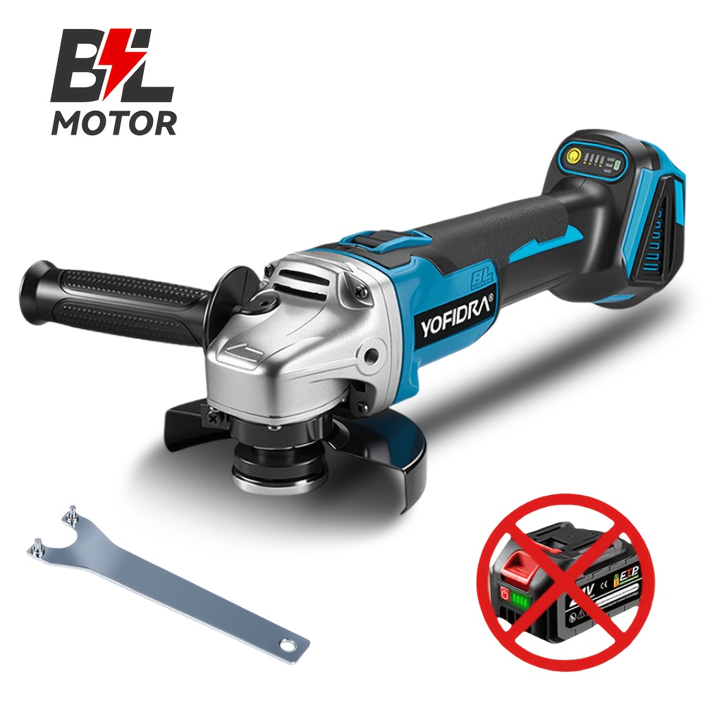 Image of 800w Cordless Brushless Angle Grinder Suitable For Home Diy, Cordless Portable Angle Grinder With , Multifunctional Motor For Wood Grinding, Polishing,, Surfaces, -type Plug For Cables & Adapters