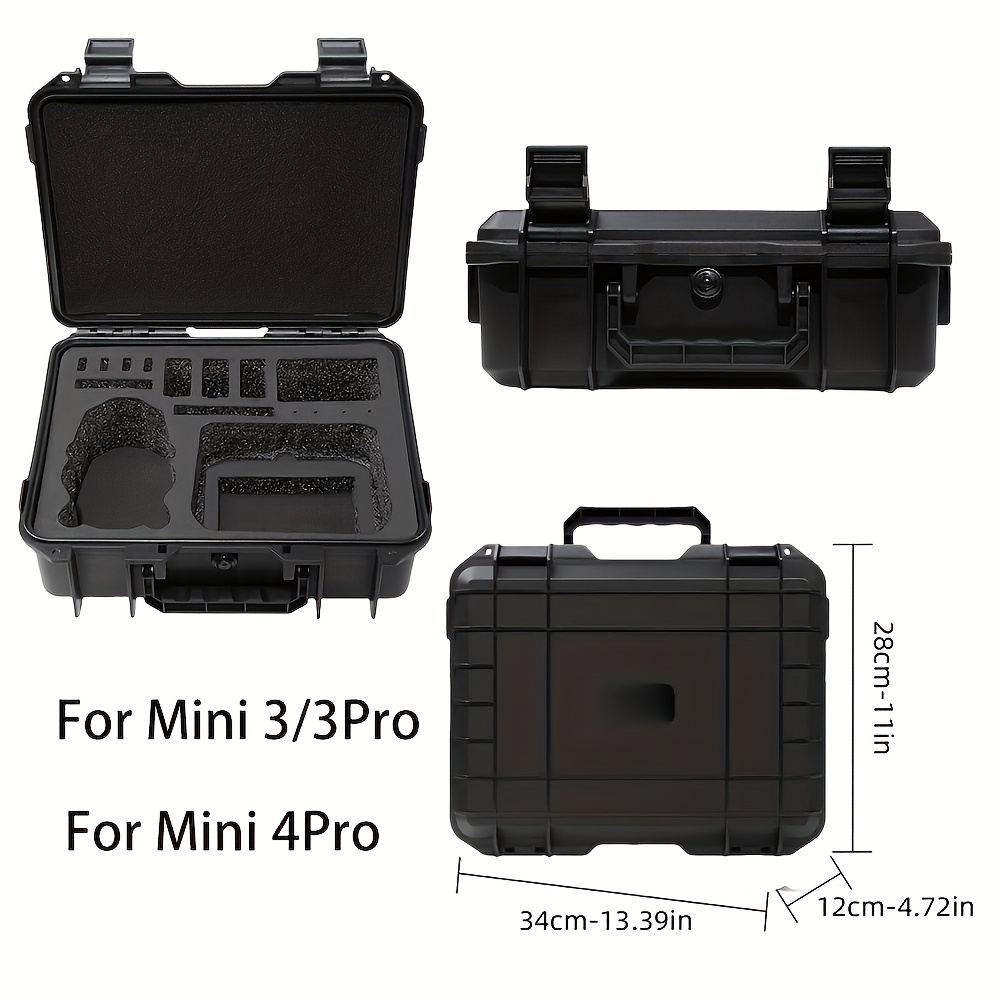 For 3/3pro/4 Pro Drone Carrying Case - Protective Rigid Layer And Foam Padding Storage Box, Durable Abs Material, Compatible With Rc And N2 Models, Ideal For And Photography Gear