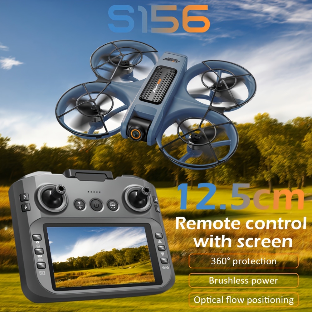 Drone S156 z podwójną kamerą i dużym pilotem - obserwacja scen w czasie rzeczywistym, pozycjonowanie optyczne - stabilny lot, regulowane kamery elektronicznie - 720P, 360° ochrona, bezpieczeństwo antykolizyjne, przełączane prędkości, tryb bezgłowy, LED nawigacyjne światła nocne, idealny do fotografii lotniczej, zestaw podróżny, prezent na święta lub urodziny