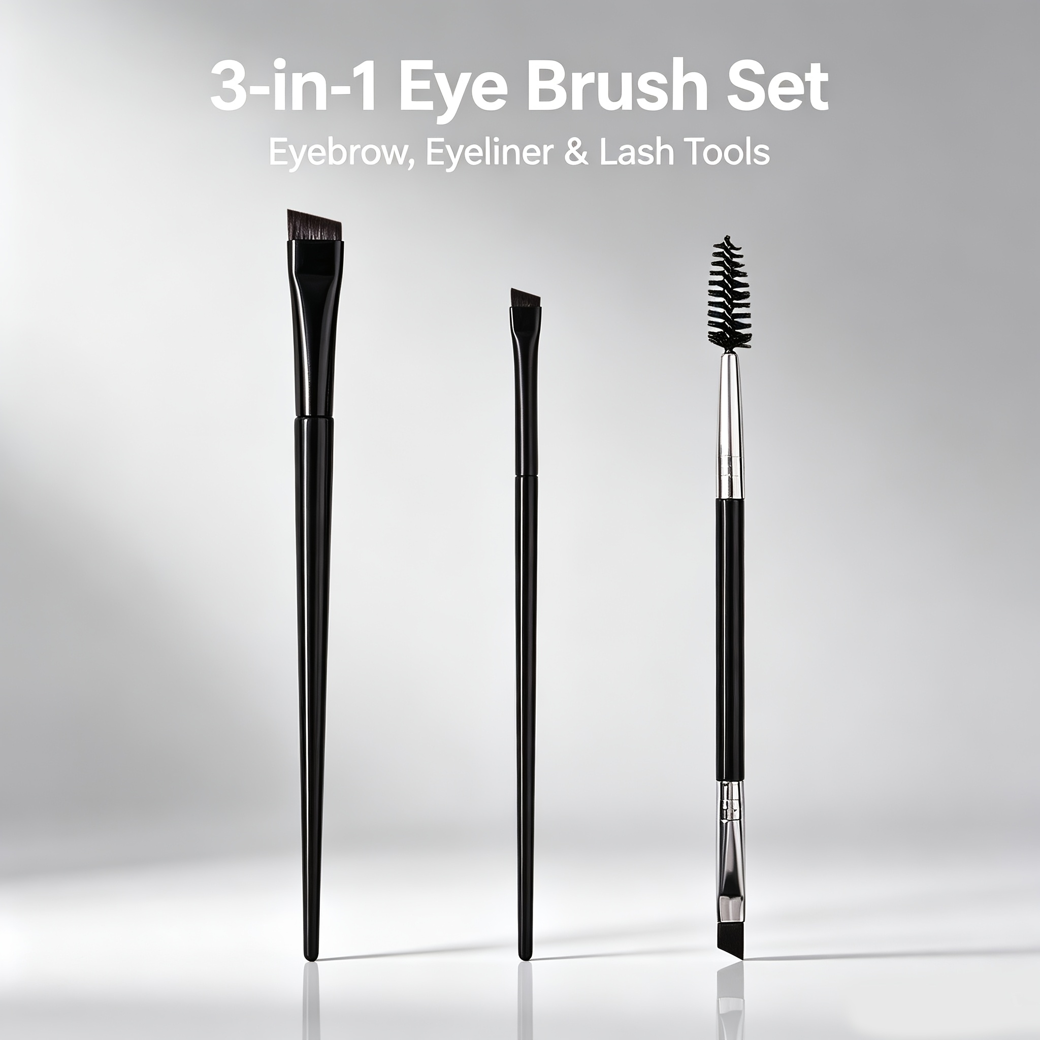 TEMU Ensemble de 3 pinceaux de Cosmétique pour , professionnel, , pour sourcils, eyeliner, brosse à cils, outil cosmétique de beauté pour des femmes