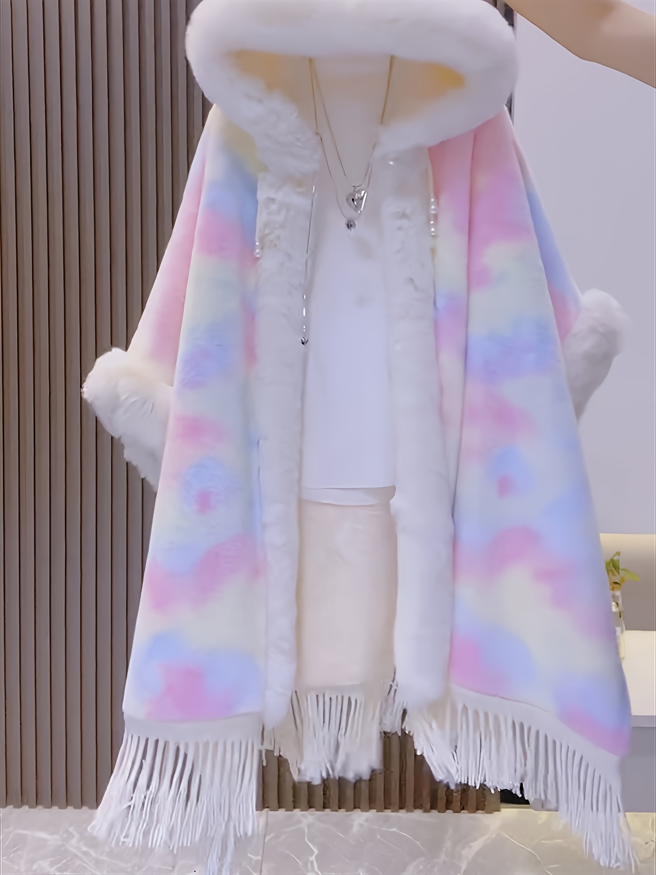 pz cardigan oversize midi mantella donna scialle Temu Italy