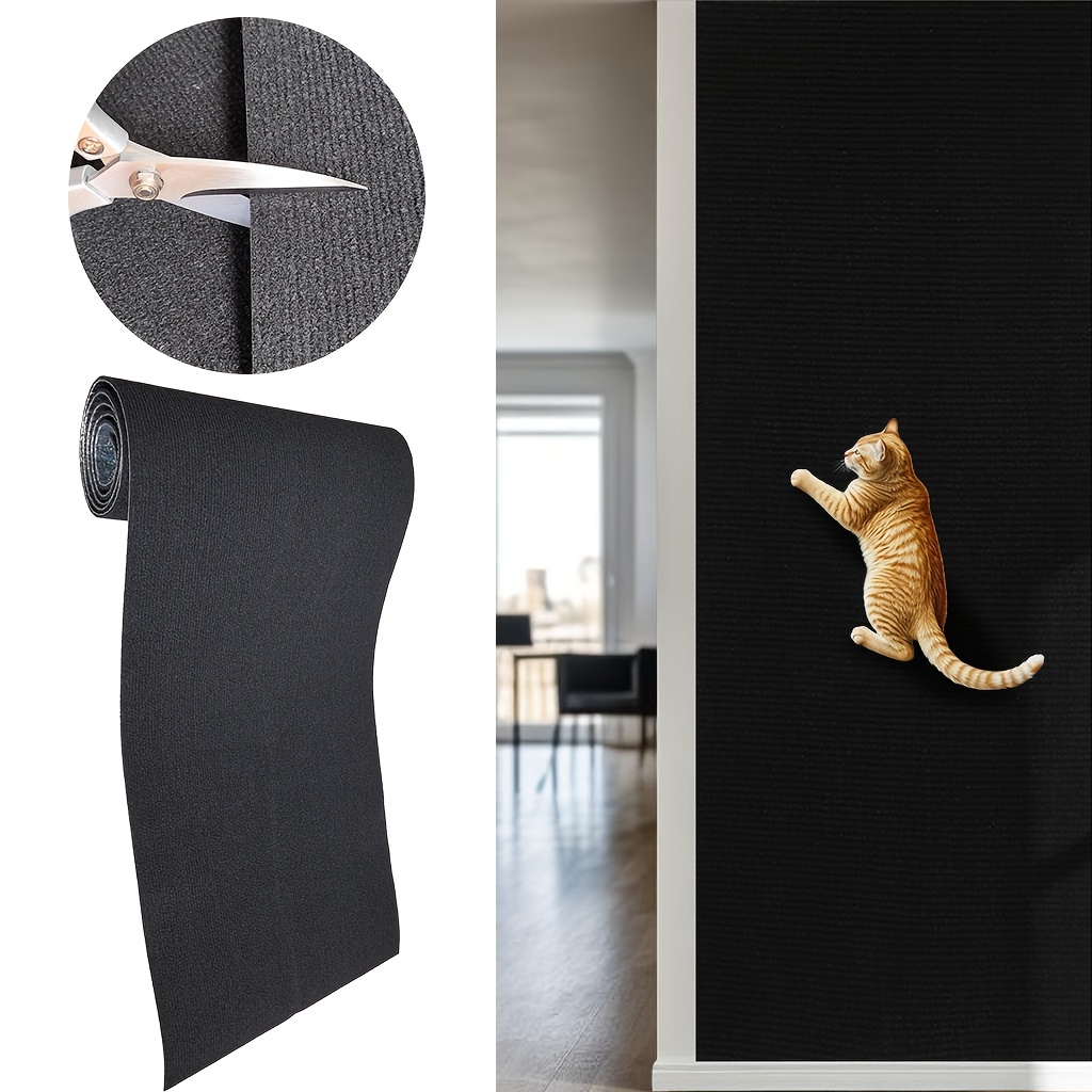 TEMU Self-adhesive Cat Scratching Pad Wear Resistant Cat Mat Durable Polyester Diy Home Decor Scratch-resistant Felt Mat For Walls And Furniture