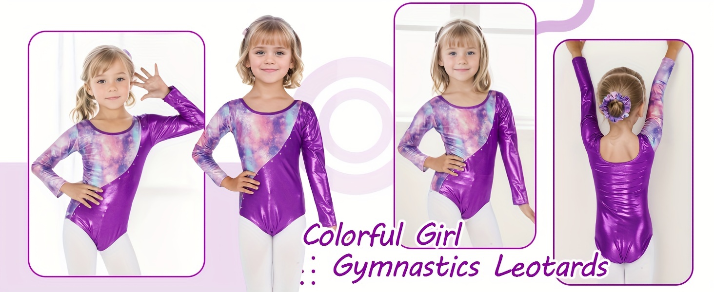 Justaucorps Gymnastique Fille Sans Manches 3-14 Ans – HUAANIUE, Tissu Respirant & Élastique, Motifs Colorés Danse & Patinage