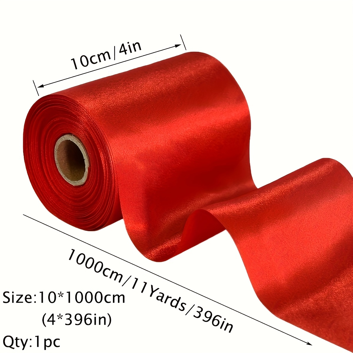 E-shop 1 Rolle weicher bequemer Satinstoff, 1000 cm/11 Yards/396 Zoll Länge, einfarbiges DIY-Satinmaterial – ideal für Geschenkboxen,