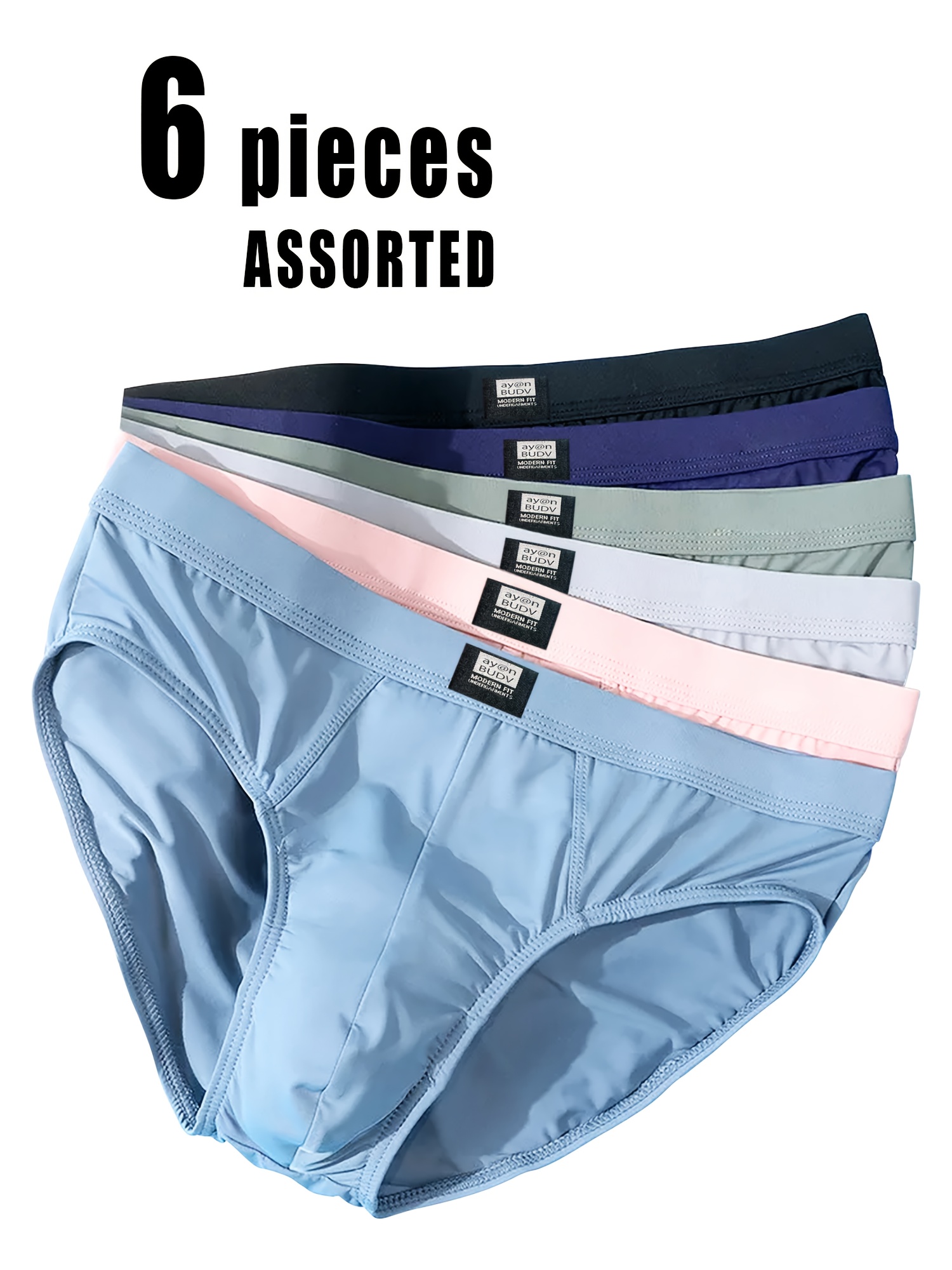 larawan ng item 6 piraso ng panty para lalaki na AY@N/BENCLN, trendy uniporma sa iba't ibang kulay para sa mga batang lalaki, kasya at kumuha ng hangin na panty para lalaki 88895 - mabango, maliit, at kasya na panty para lalaki