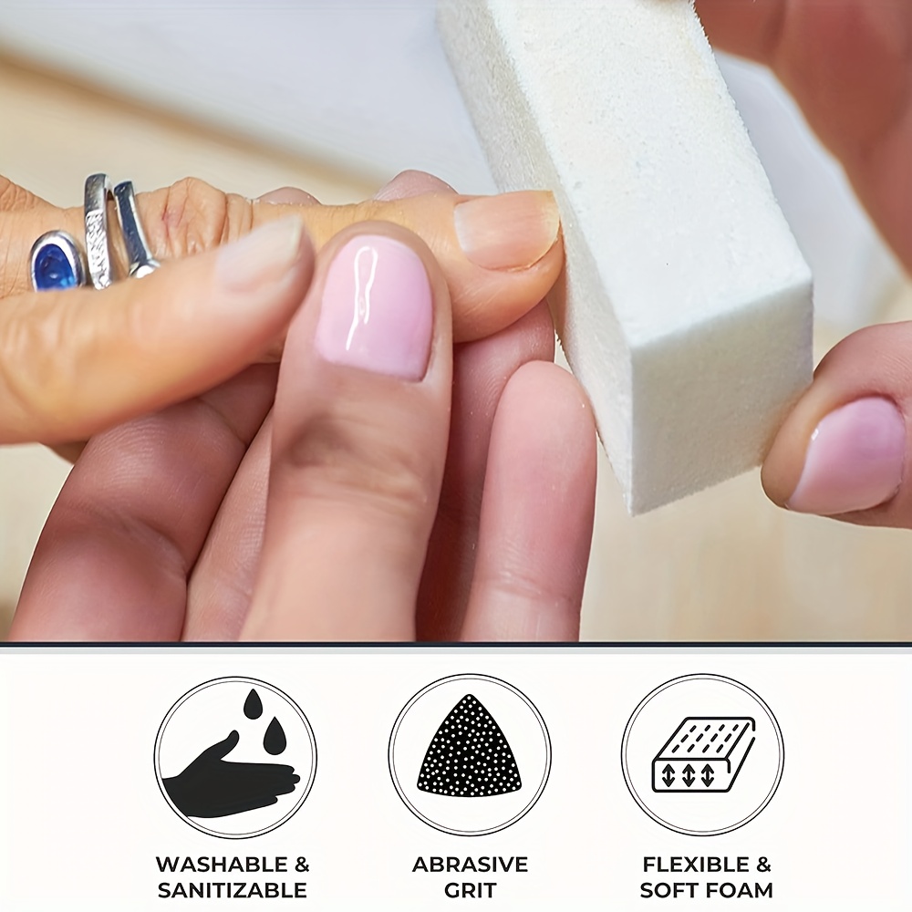2pcs White Sponge Nail Buffer Block for Professional Use