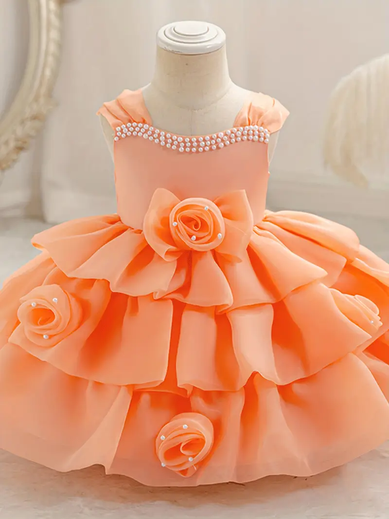85 girls dress flowers beads summer childrens dress - Temu 85 girls dress flowers beads summer childrens dress - Temu