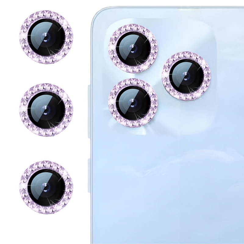 TEMU Suitable For Honorx5cplus Mobile Phone Camera Protection Ring High-definition Diamond-encrusted Lens Protection Diamond Shining Lens Sticker