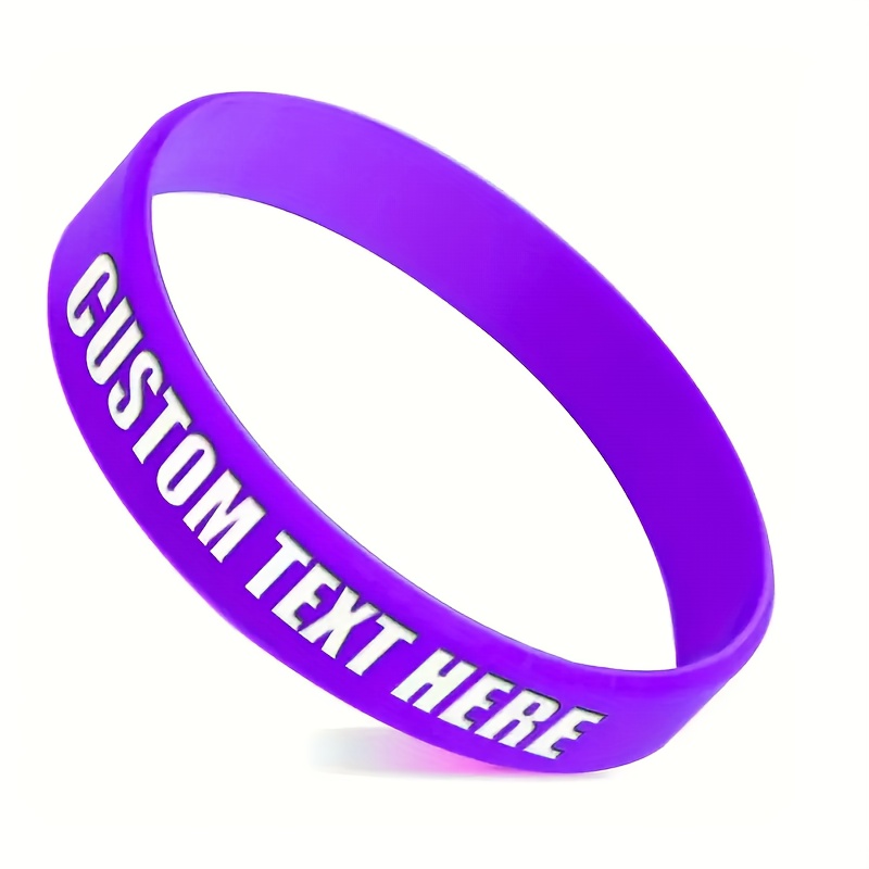 Personalized Women's Silicone Bracelets with Colorful 3D Text for Birthday
