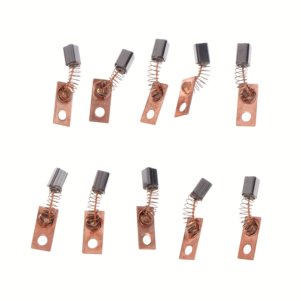 Set Of 10 Carbon Brushes For Electric Motors, Suitable For Grinding Machines And Handpieces, Measuring 3x3x4.5mm