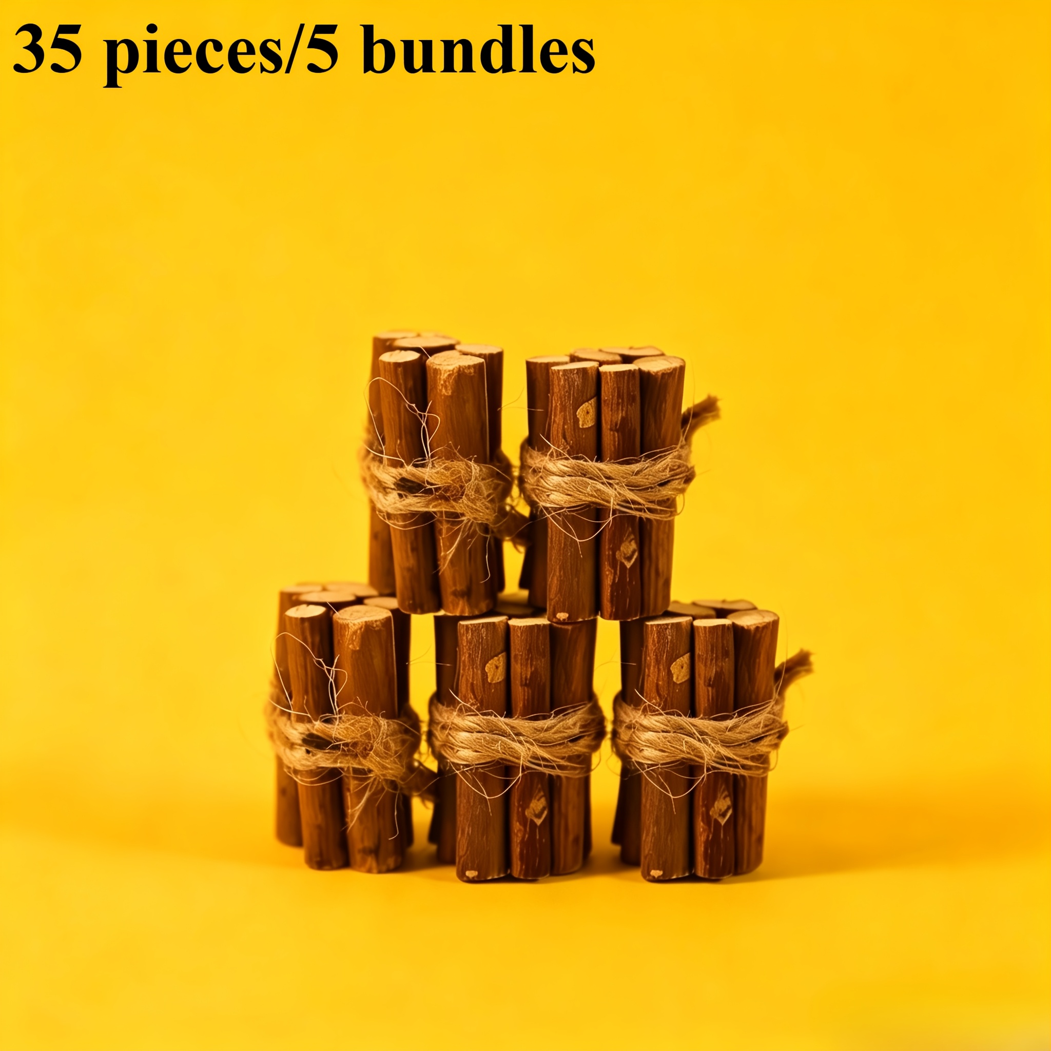TEMU 35pcs/5-bundle Miniature Realistic Firewood Models, 7pcs Per Bundle - 1:12 Scale Firewood, Suitable For Fairy Tale Gardens, Miniature Kitchens,