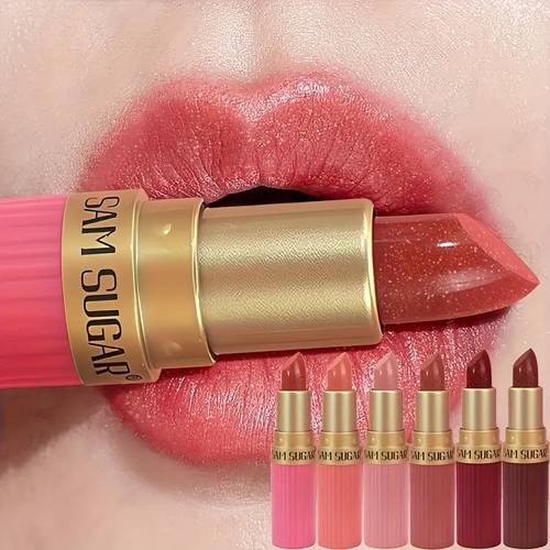 1pc of coral pearlescent lipstick waterproof long lasting shimmer lip gloss with a non sticky formula easy to apply for types
