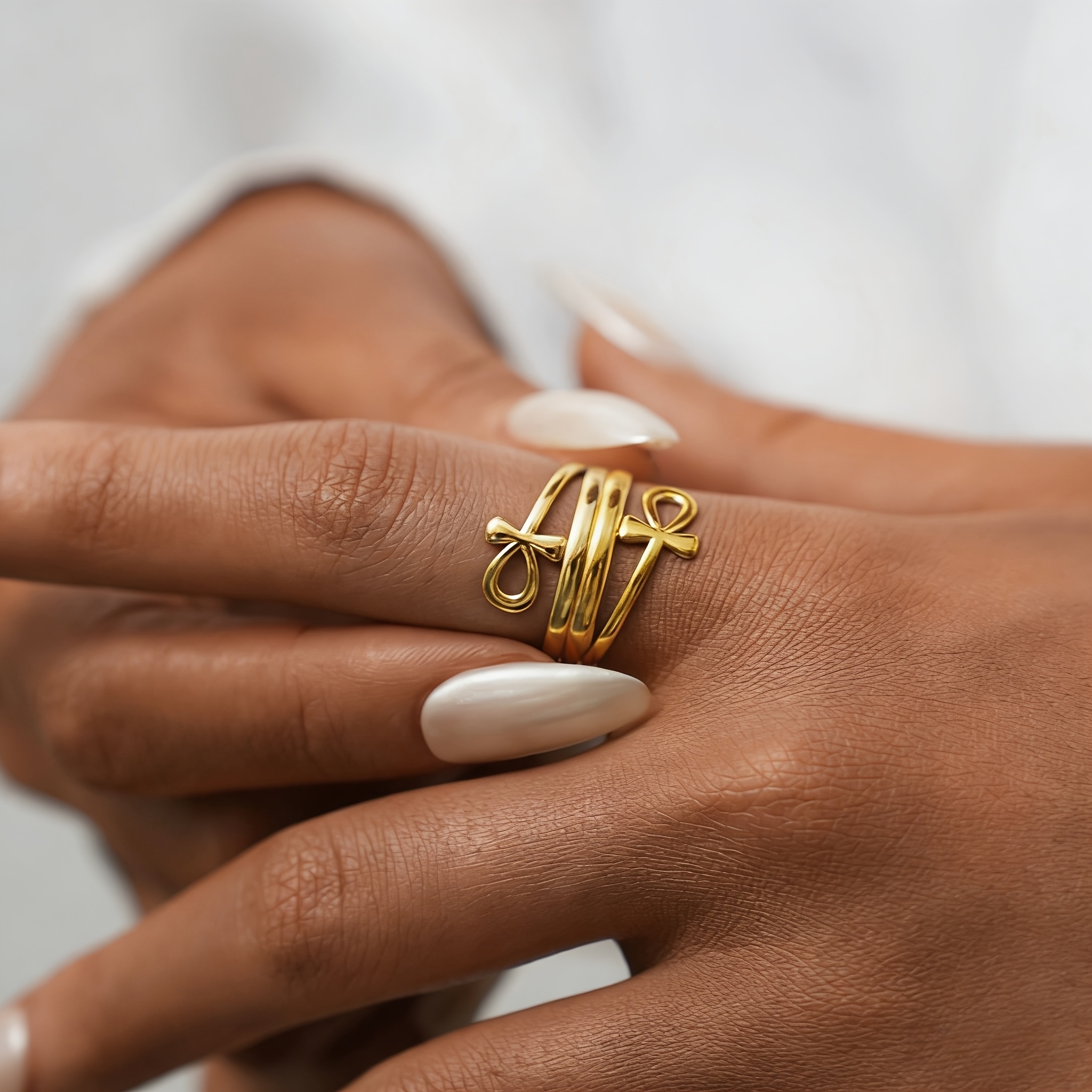 TEMU An Irregularly Designed Women's Adjustable Open-ring, Elegant, Simple, Unique, And Stylish. A Gift For Women, Women's Jewelry, Stainless Steel
