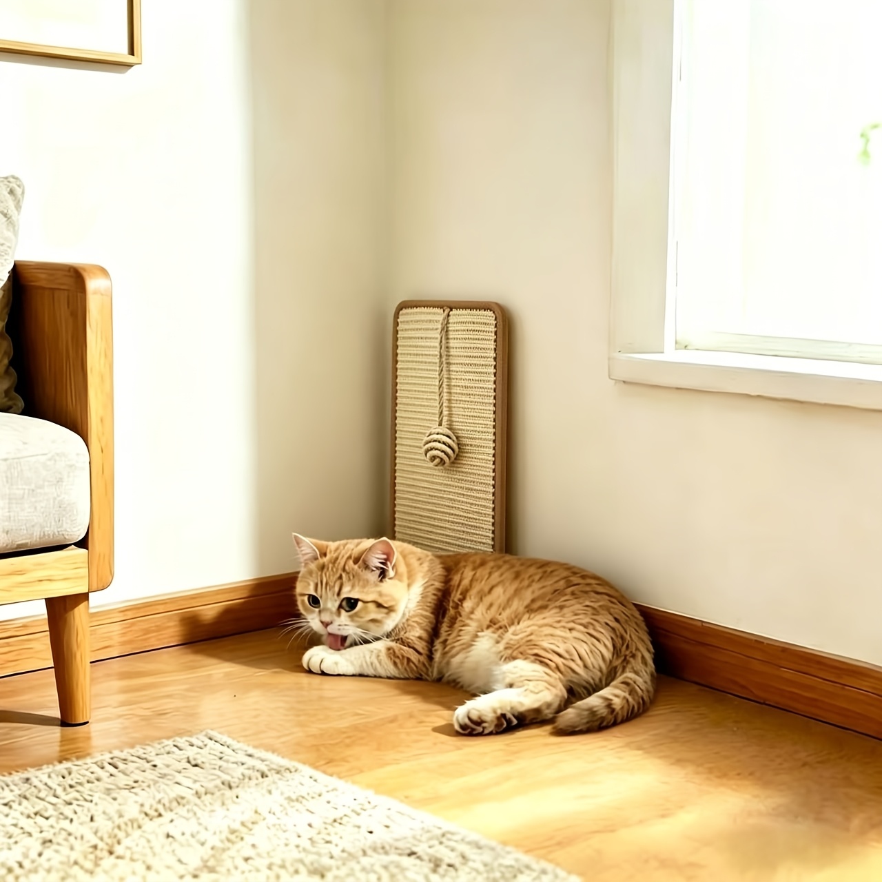 TEMU 猫用爪とぎボード（吊り下げボール付き）、耐摩耗性・滑り止め、室内用猫遊び場、猫用爪とぎボード、猫ハウス、猫用フレーム、猫用爪とぎおもちゃ、オール対応猫用ベッド