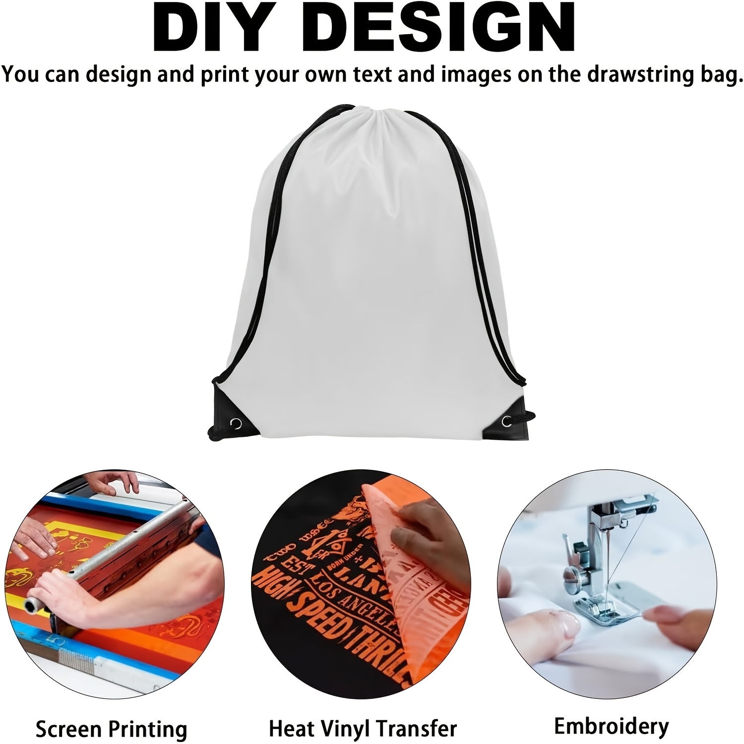 50 Sacs à Cordon Personnalisables en Gros pour Fitness, Sports Extérieurs, Marathon, Décoration, Pochettes de Rangement, DIY, Création de Bijoux et Artisanat