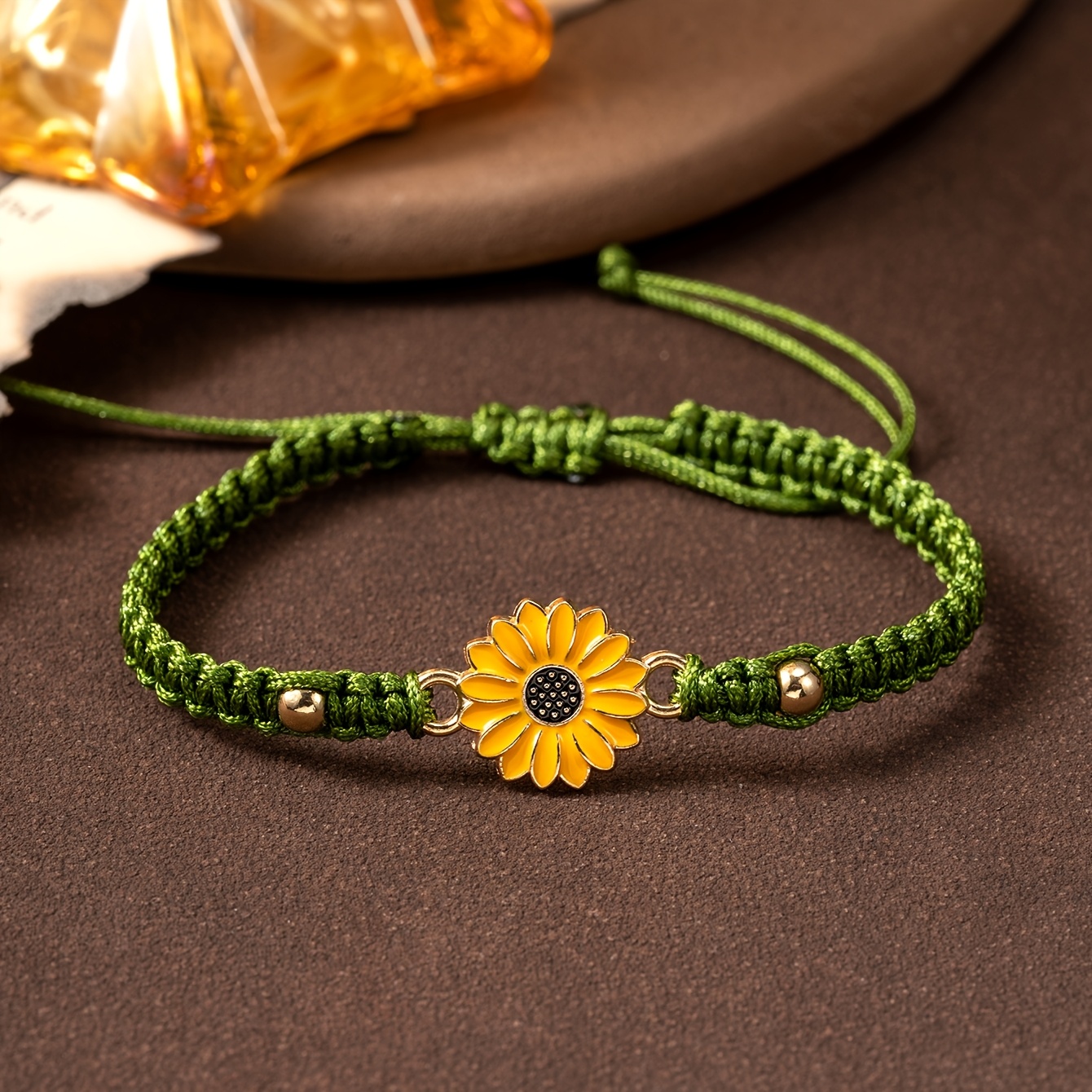TEMU Pulsera tejida a , y artesanal, con diseño de en esmalte Morandi, cierre deslizante ajustable, uso diario unisex