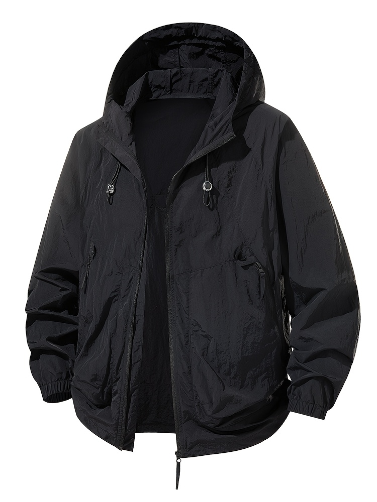 Men'S Lightweight Summer Outdoor Jacket with Large Zippered Pockets - Breathable, Quick-Drying, And Casual Style, Perfect for Hiking, Rock Climbing, And Fishing. Spring And Summer Coat | Hooded Design | Zippered Jacket