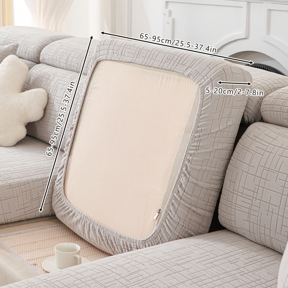 TEMU 1pc, Housse de canapé Well-Flower, Coussin de canapé ultra- et chaud, Housse de canapé universelle élastique de couleur unie de luxe léger style