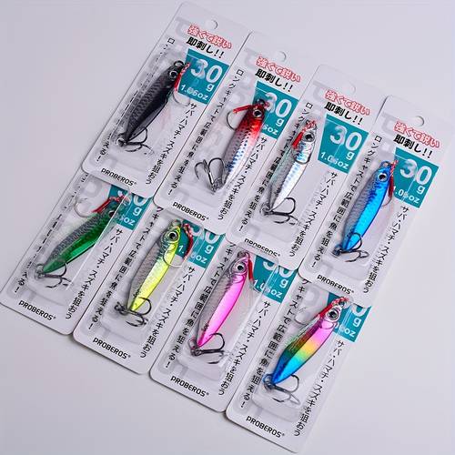 8pcs fishing lures with laser tail sinkable jig lure sharp blood slot hook 3d multicolor baits suitable for sea rivers lakes ideal for